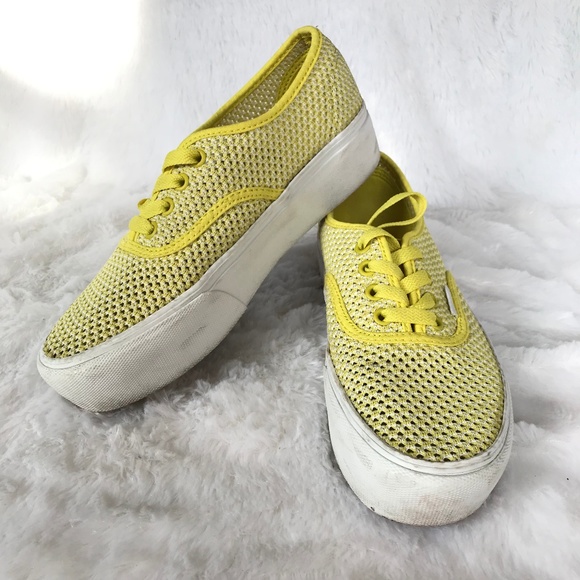 vans authentic platform yellow